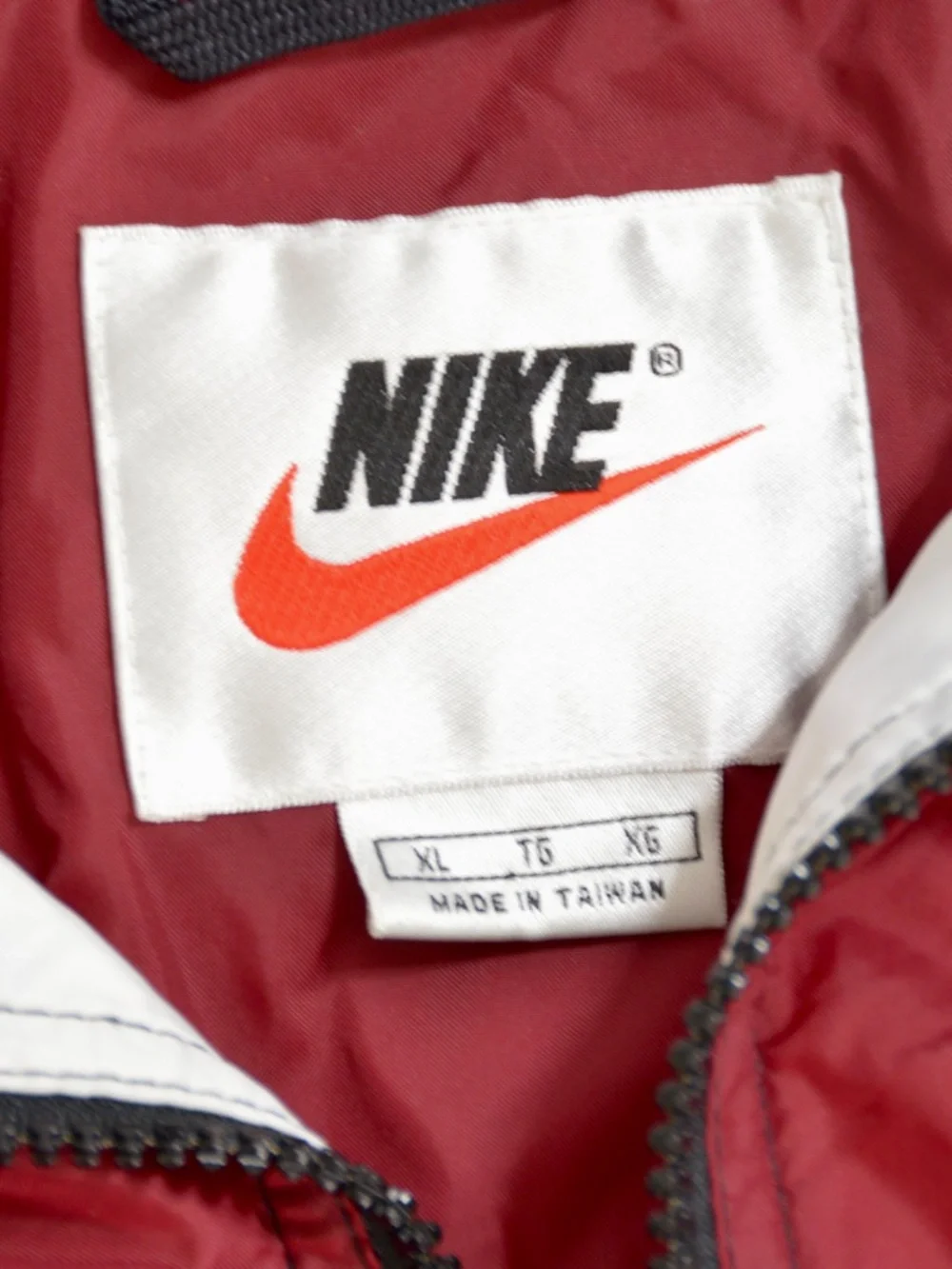 Vintage 90s Nike Windbreaker Jacket Color Block Swoosh Maroon Black White Men L